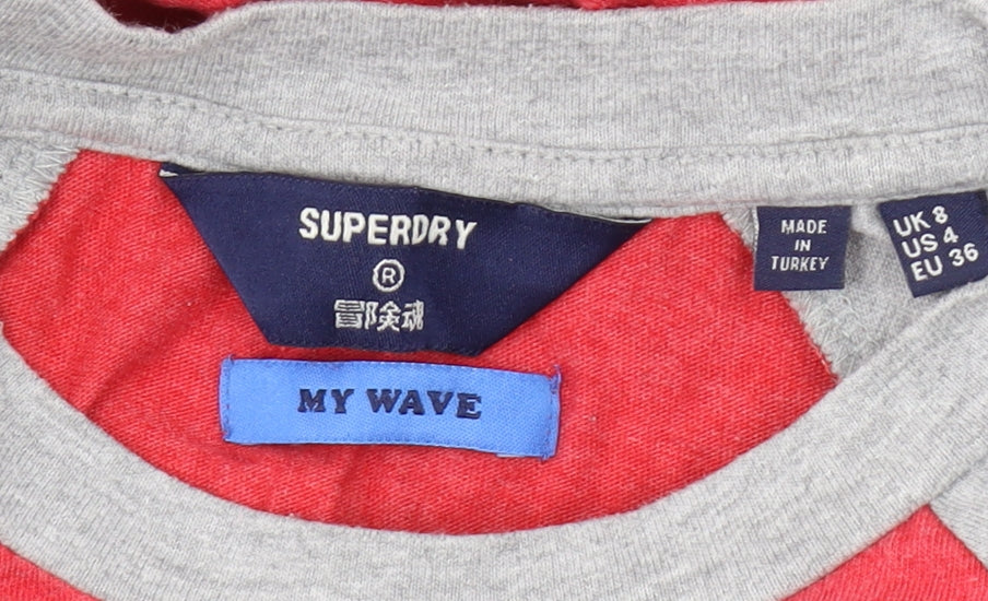 Unisex Adults UK Size 4 Superdry Red Basic T-Shirt