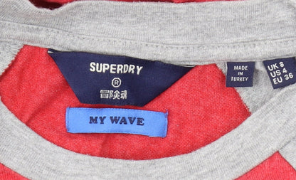 Unisex Adults UK Size 4 Superdry Red Basic T-Shirt