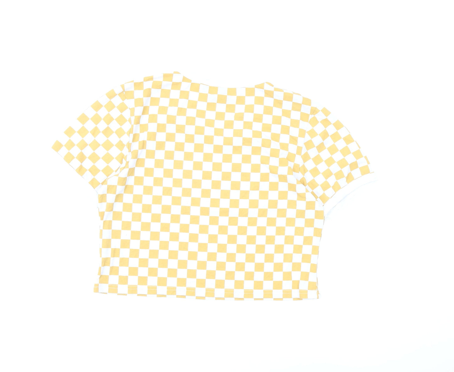 Cosmic Unisex Adults Yellow Cropped Check T-Shirt XL