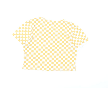 Cosmic Unisex Adults Yellow Cropped Check T-Shirt XL