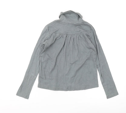 Zef Grey Girls Pullover Casual High Neck Top, Size 10