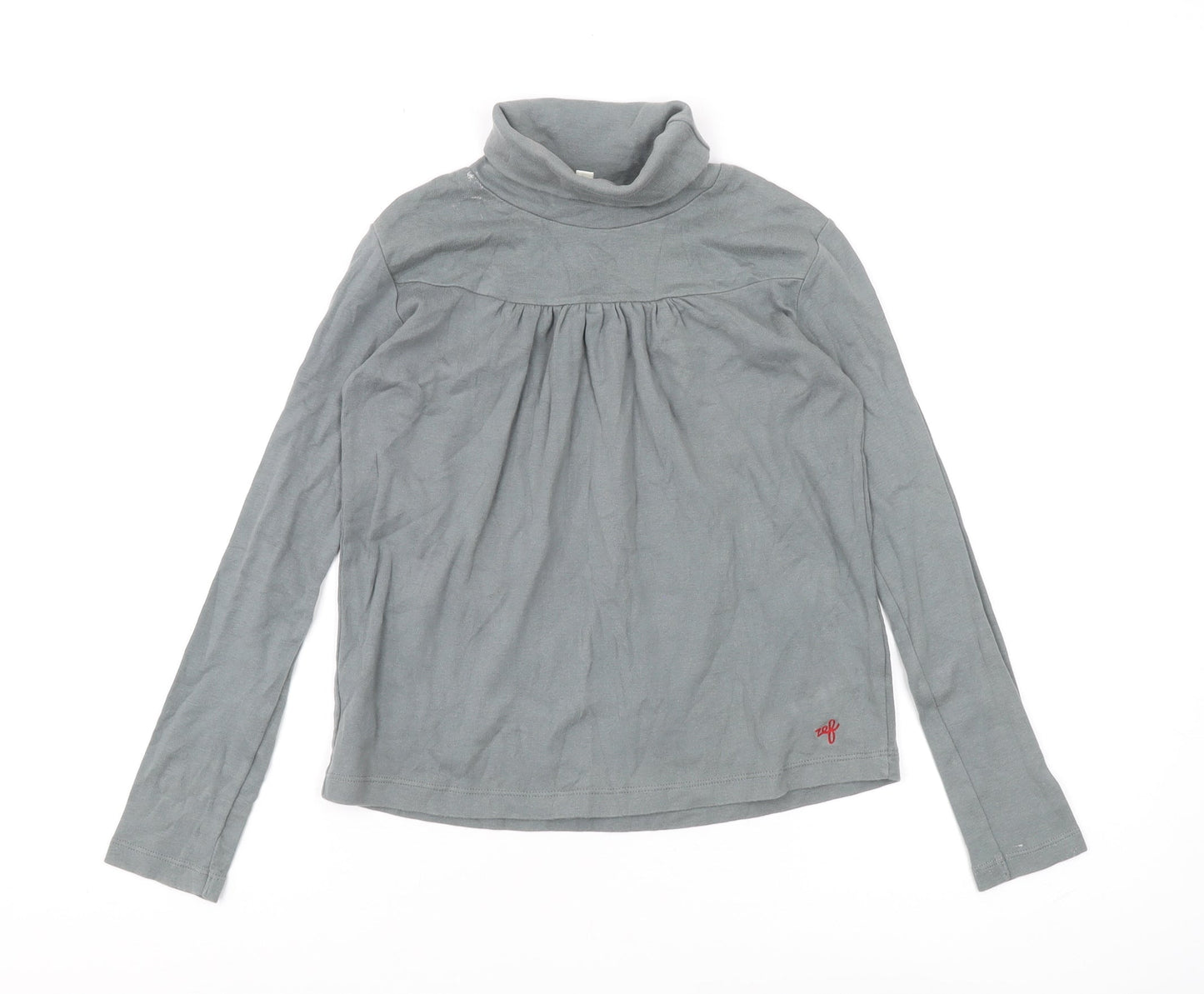 Zef Grey Girls Pullover Casual High Neck Top, Size 10