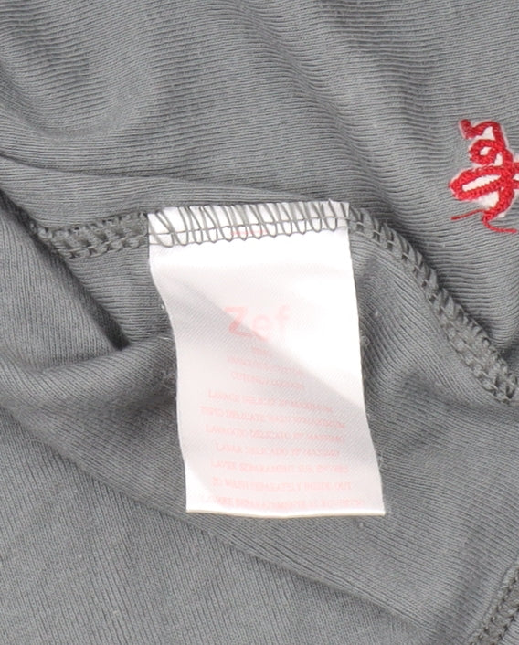 Zef Grey Girls Pullover Casual High Neck Top, Size 10