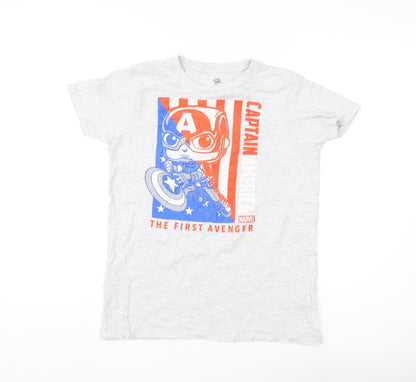Marvel Boys Grey T-Shirt, Short Sleeve, 11-12 Years