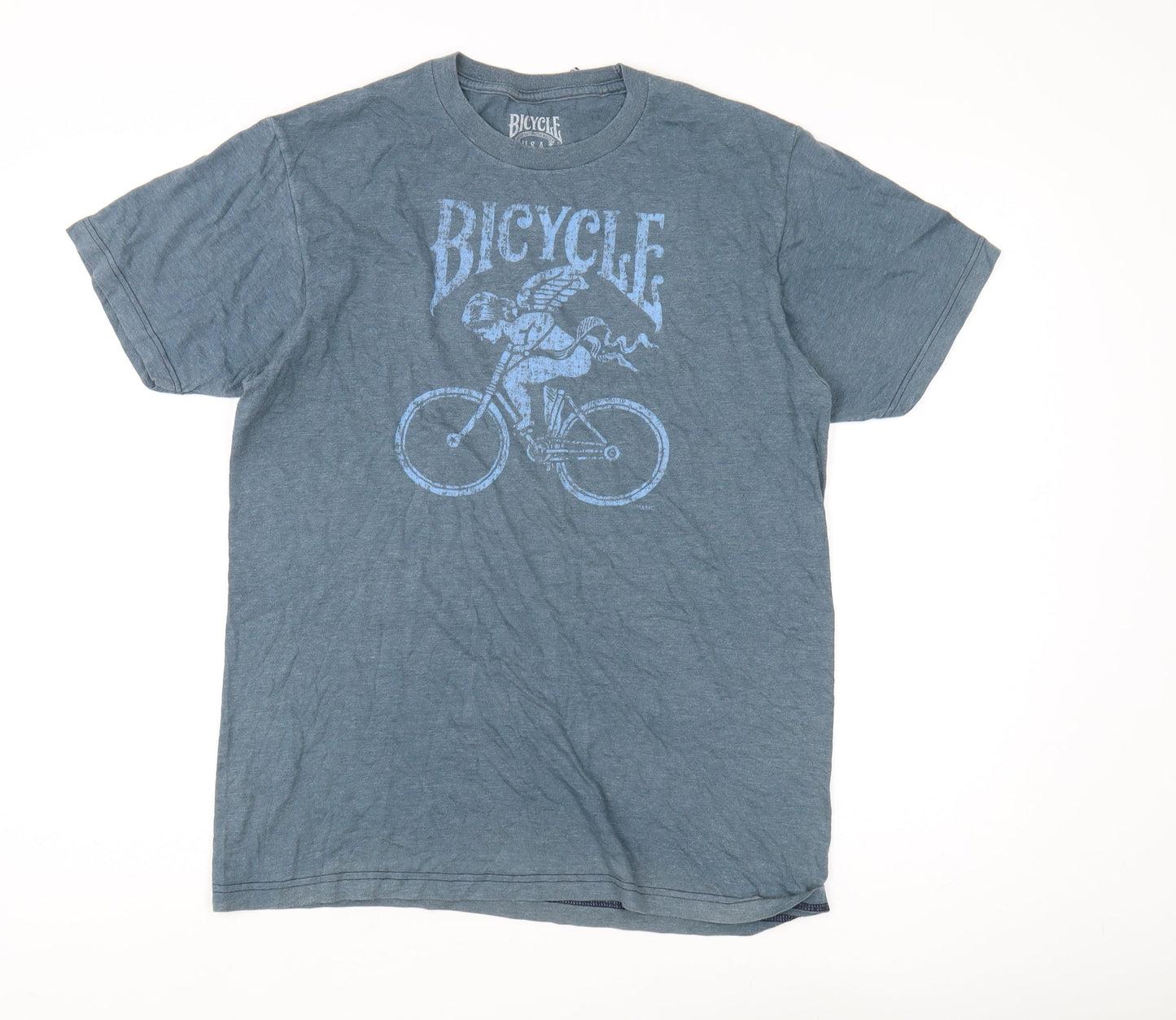 Bicycle Men's Blue Graphic T-Shirt M