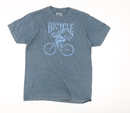 Bicycle Men's Blue Graphic T-Shirt M