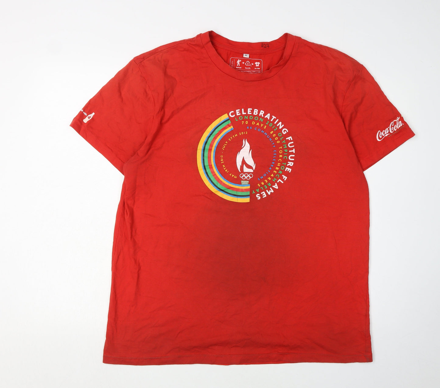 Mens UK Size XL Coca-Cola Red  T-Shirt
