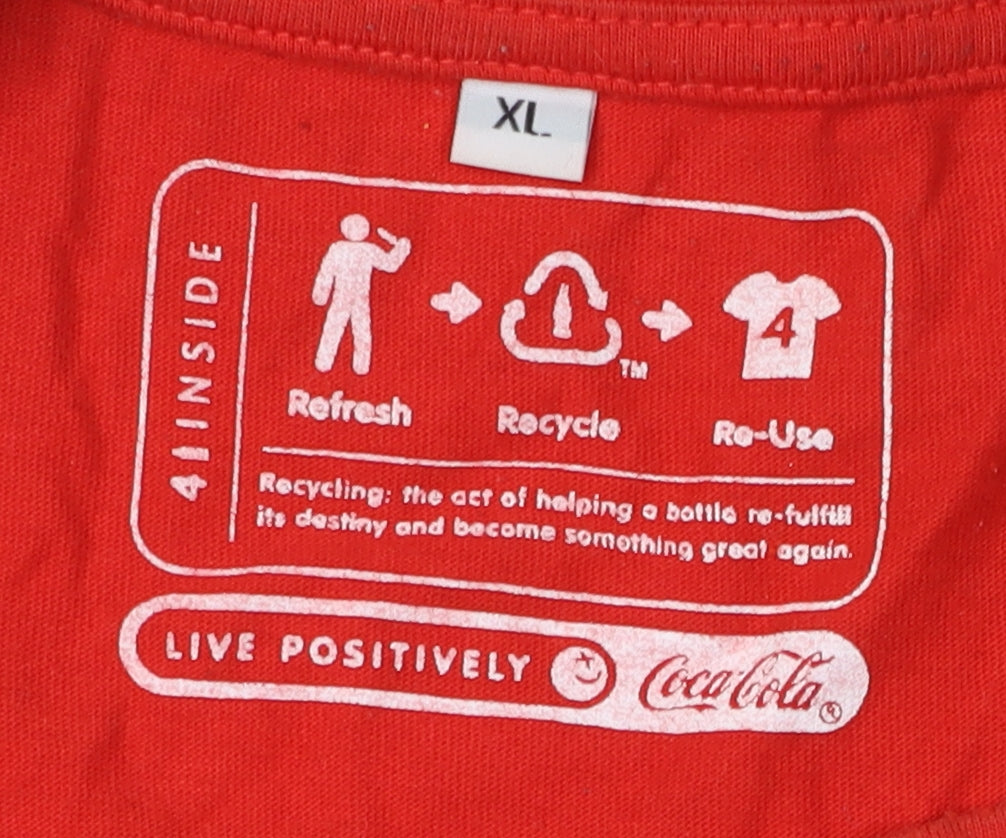 Mens UK Size XL Coca-Cola Red  T-Shirt
