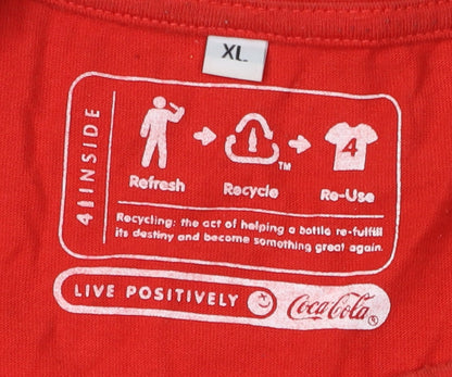 Mens UK Size XL Coca-Cola Red  T-Shirt