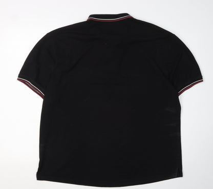 Firetrap Men's Black Polo 4XL Collared Short Sleeve