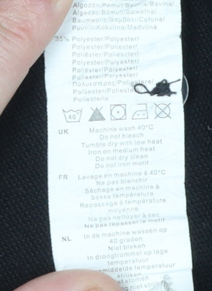 Firetrap Men's Black Polo 4XL Collared Short Sleeve