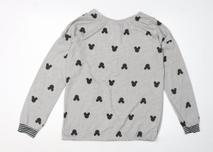 Womens UK Size S Disney Grey Jersey T-Shirt