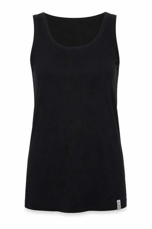 Front view of Jockey Black Tank Top, unisex adults l, basic style