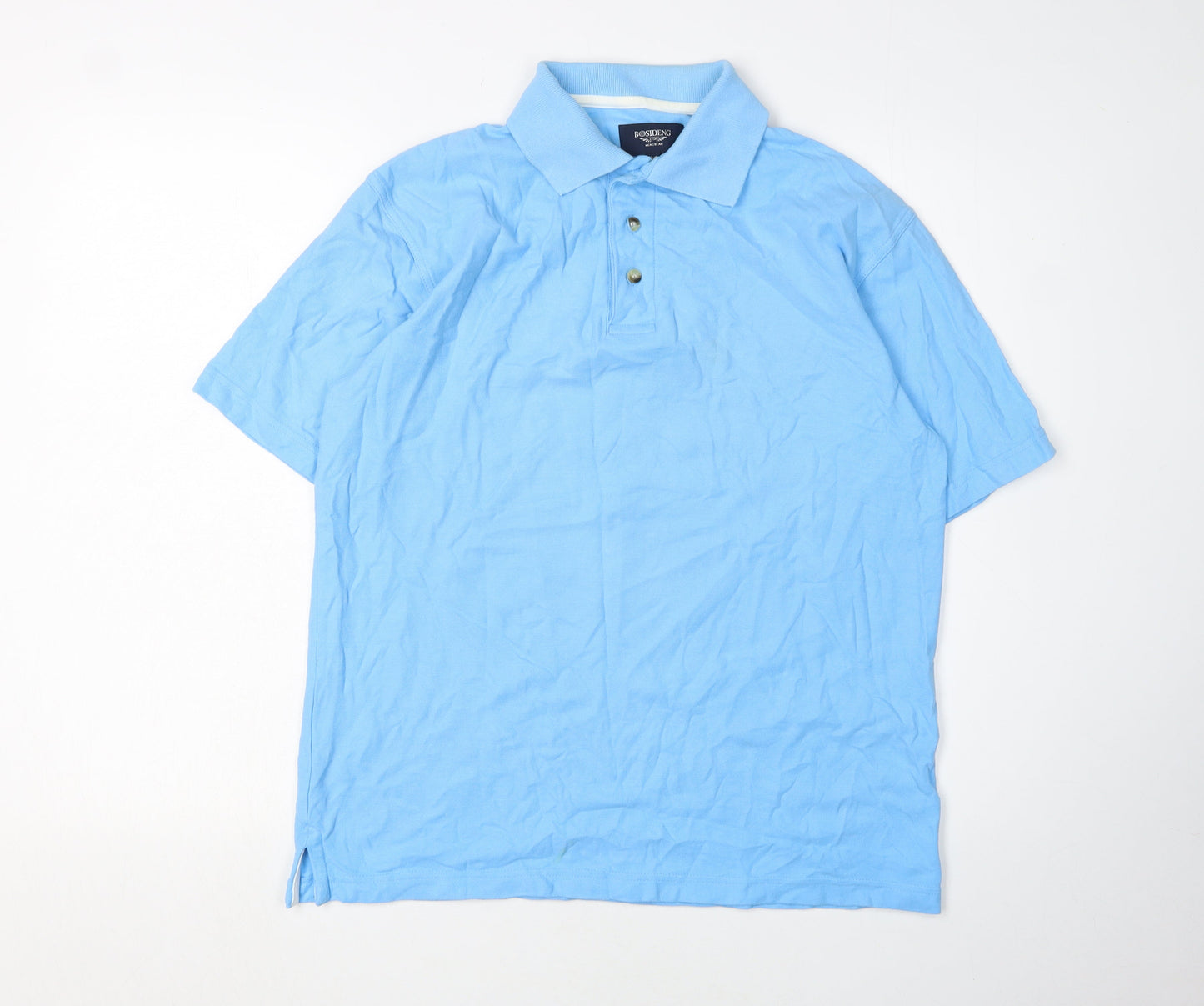 Bosideng Men's Blue Polo Shirt Medium Cotton Casual