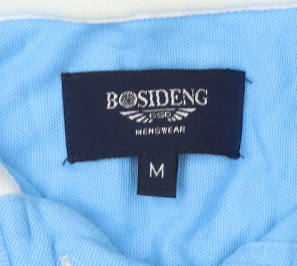 Bosideng Men's Blue Polo Shirt Medium Cotton Casual