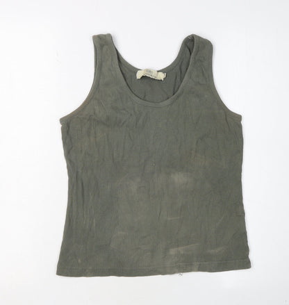 Womens UK Size 14 Cotton Traders Green Basic Tank
