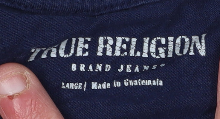 True Religion Blue Men's L Graphic Print T-Shirt