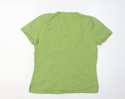 Vanity Fair Women’s Green Beaded V-Neck T-Shirt M