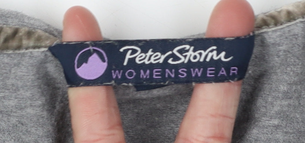 Womens UK Size 8 Peter Storm Grey Basic T-Shirt