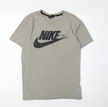 Nike Men's Grey Cotton T-Shirt, Small, Crew Neck