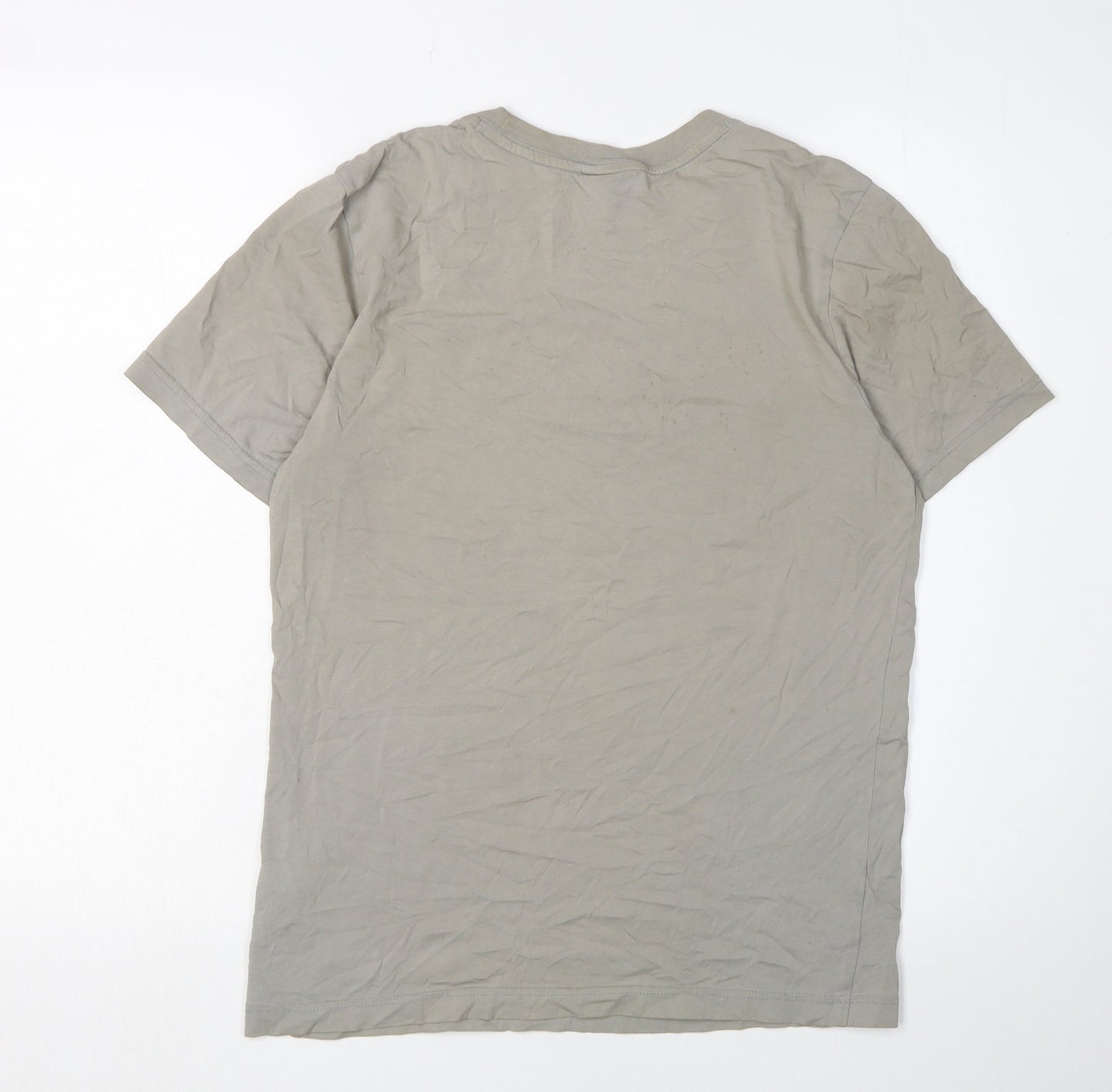 Nike Men's Grey Cotton T-Shirt, Small, Crew Neck