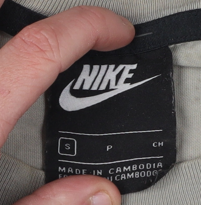 Nike Men's Grey Cotton T-Shirt, Small, Crew Neck