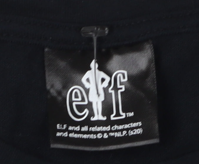 Mens UK Size S ELF Black  T-Shirt