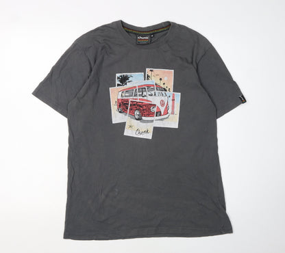 Chunk Men's Grey Medium Graphic Print T-Shirt
