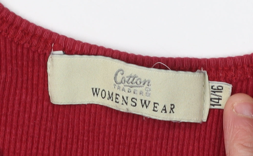 Womens UK Size 14 Cotton Traders Red  Tank