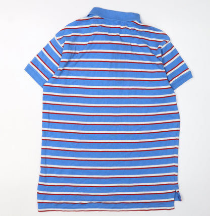 U.S. Polo Assn. Men's Blue Striped Slim Fit Polo S