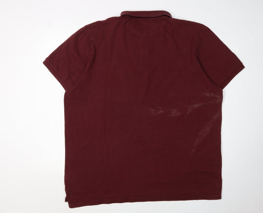 American Eagle Men's Red 2XL Polo Shirt - Cotton, Casual Fit