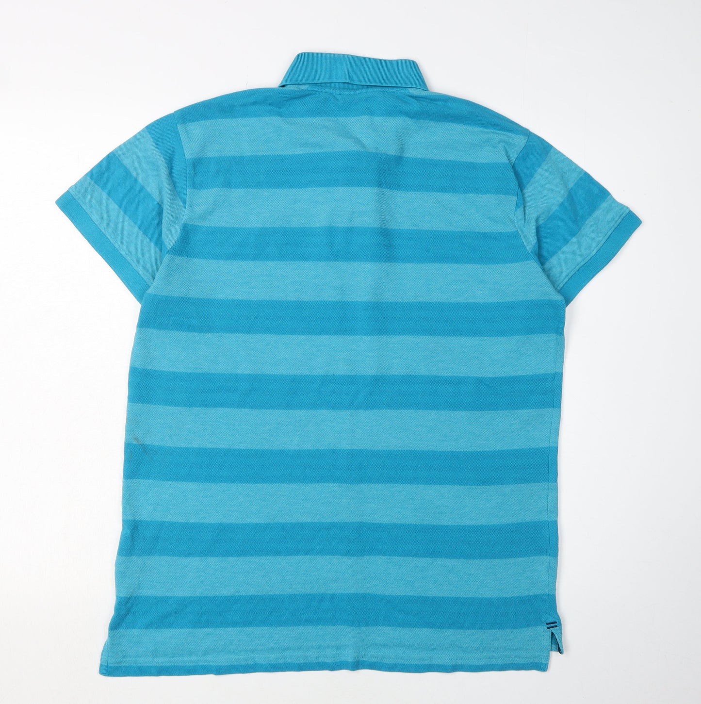 TOG24 Men's Blue Striped Polo Shirt M