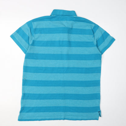 TOG24 Men's Blue Striped Polo Shirt M