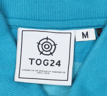 TOG24 Men's Blue Striped Polo Shirt M