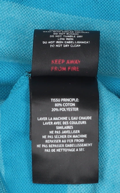 TOG24 Men's Blue Striped Polo Shirt M