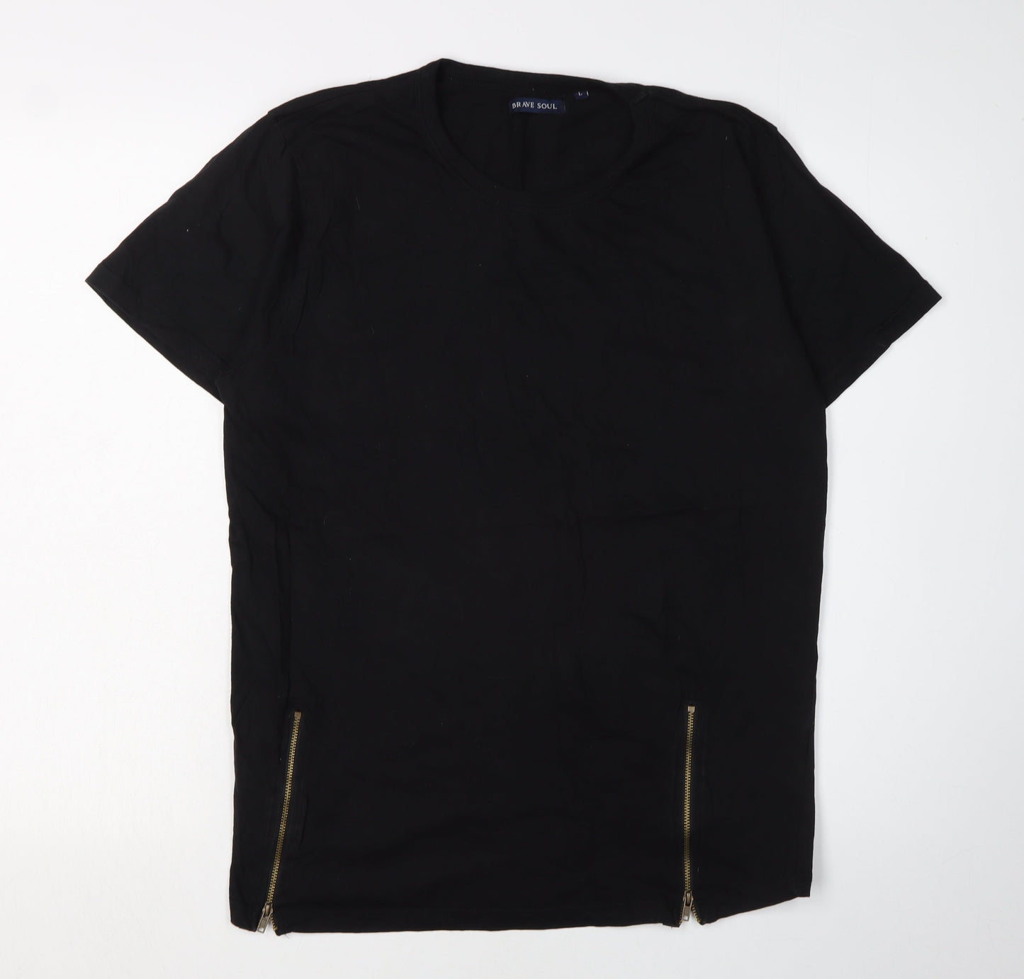 Mens UK Size L Brave Soul Black  T-Shirt