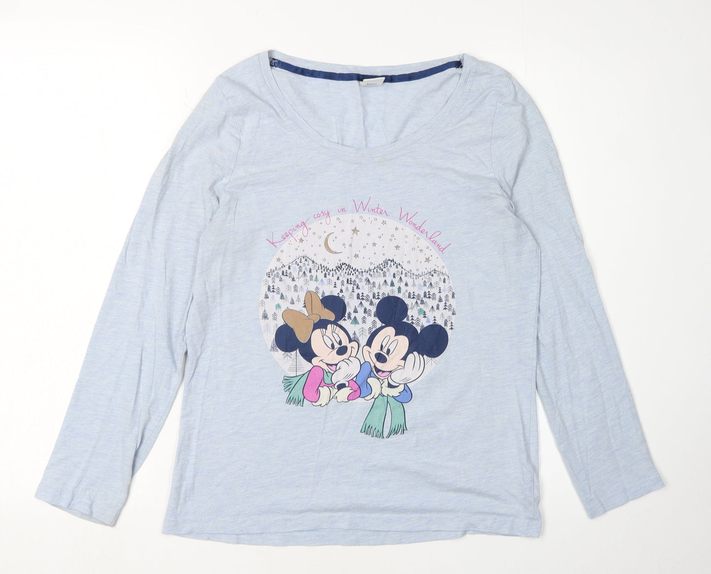 Womens UK Size 10 Disney Blue Jersey T-Shirt