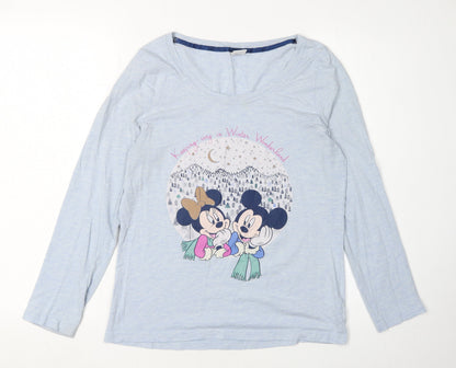 Womens UK Size 10 Disney Blue Jersey T-Shirt