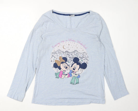 Womens UK Size 10 Disney Blue Jersey T-Shirt