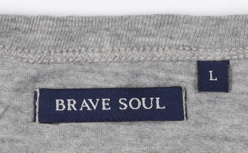Mens UK Size L Brave Soul Grey  T-Shirt
