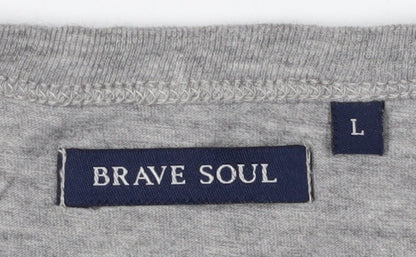 Mens UK Size L Brave Soul Grey  T-Shirt