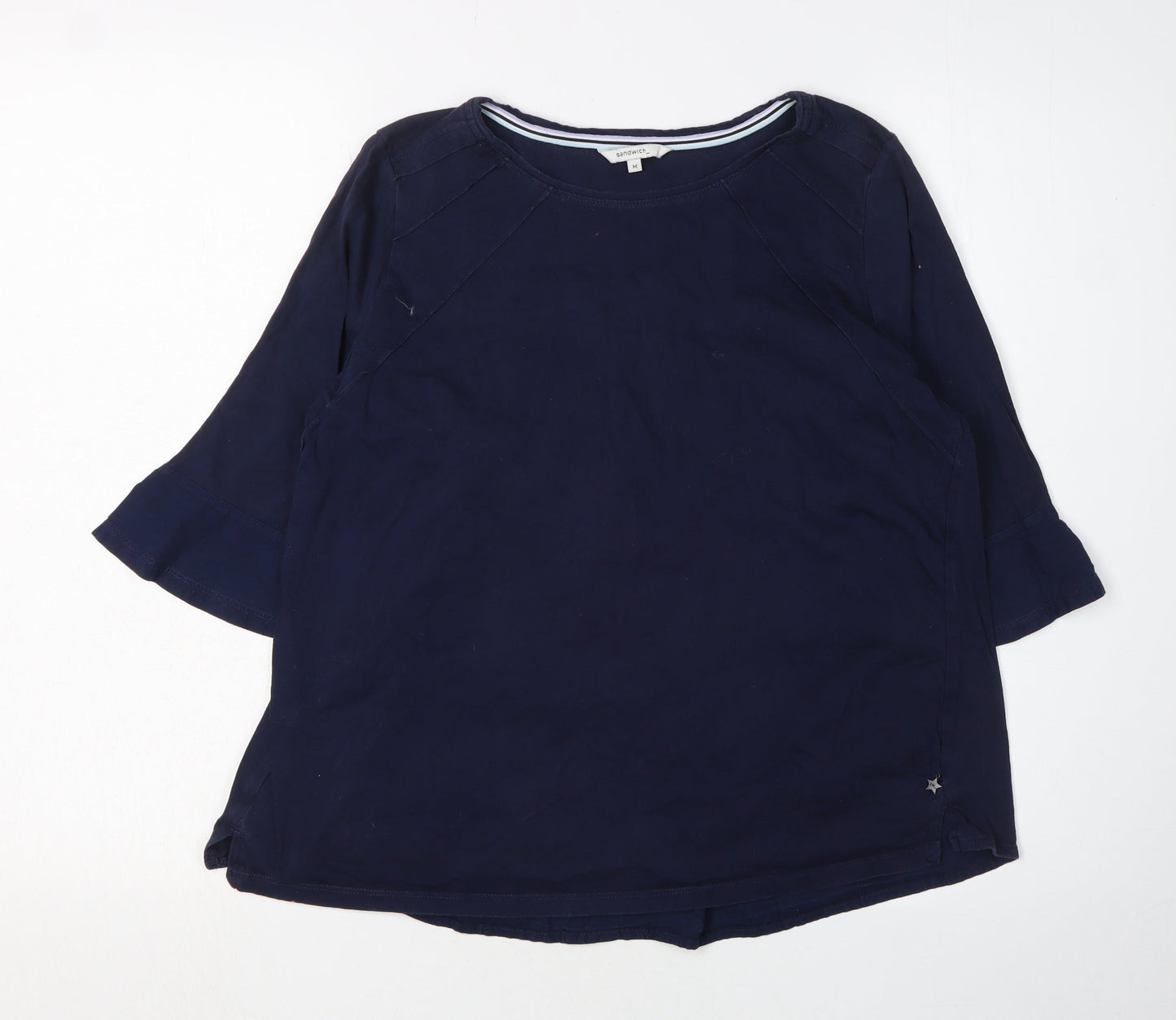 Womens UK Size M Sandwich Blue Tunic Blouse