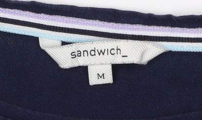 Womens UK Size M Sandwich Blue Tunic Blouse