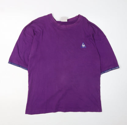 Le Coq Sportif Men's Purple T-Shirt, Size S, Regular Fit