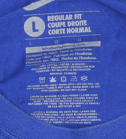 Nike Mens Blue Graphic Print T-Shirt Regular Fit Size L