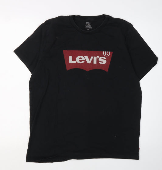 Levi's Men's Black M Graphic Print T-Shirt Crew Neck