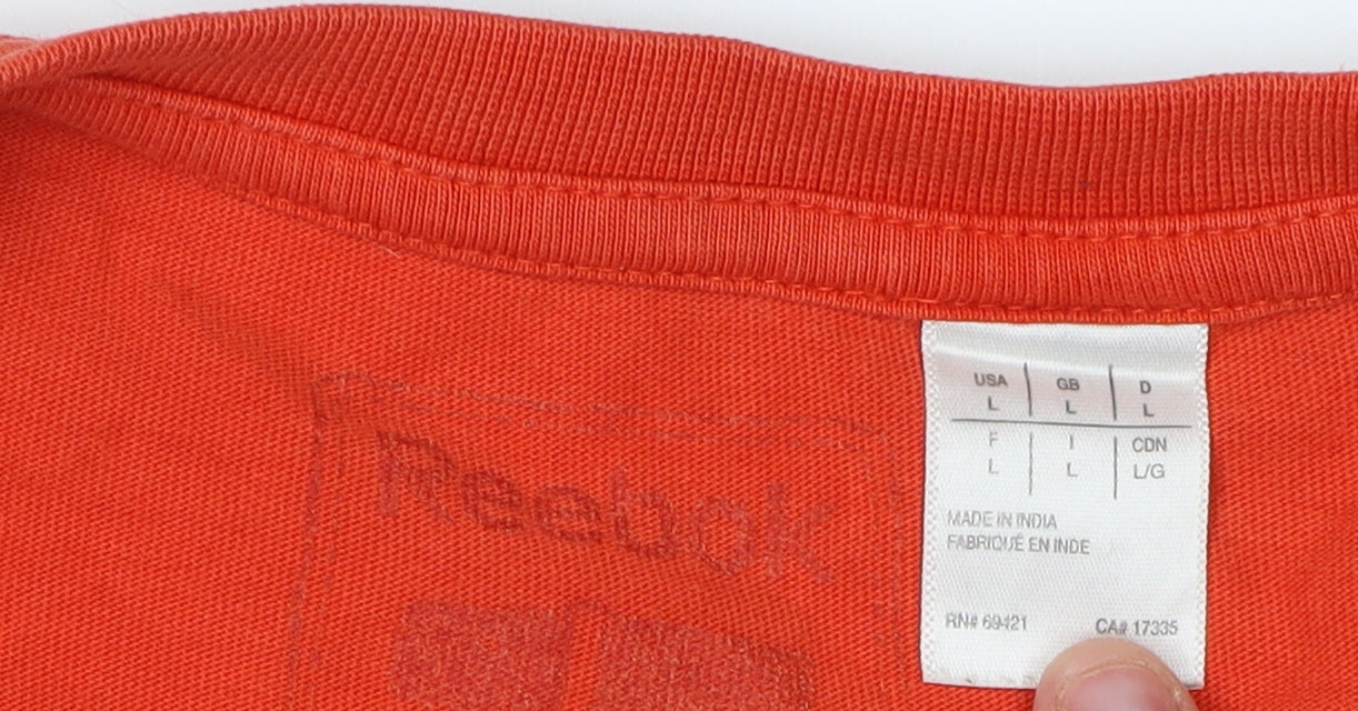 Reebok Men's Red Graphic Print Cotton T-Shirt Size L