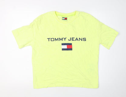 Unisex Adults UK Size S Tommy Jeans Yellow Basic T-Shirt