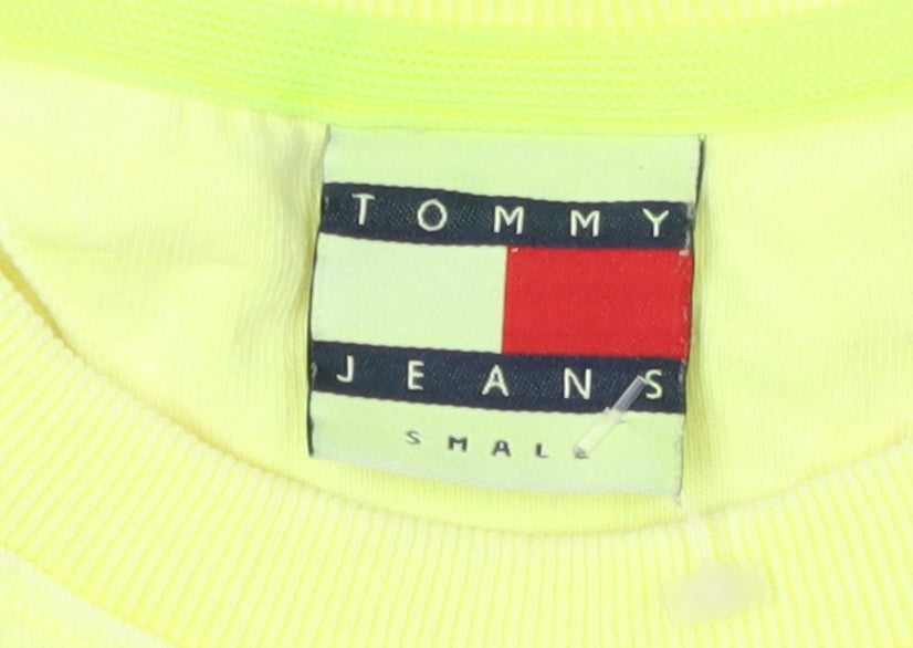 Unisex Adults UK Size S Tommy Jeans Yellow Basic T-Shirt