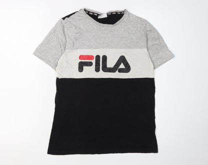 Fila Boys Black & Grey T-Shirt 13-14 Years Casual Logo